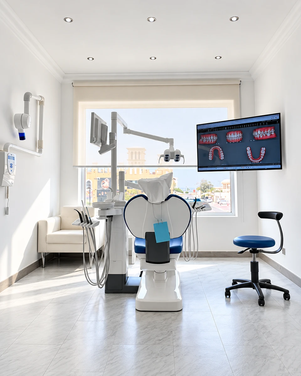 A bright treatment room at Dr Amna's Jumeirah clinic